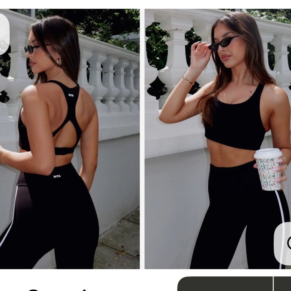 WFA Black Racerback Sports Bra and High-Waist Leggings Set